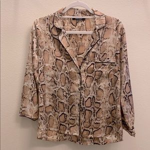 Lulus snakeskin print blouse